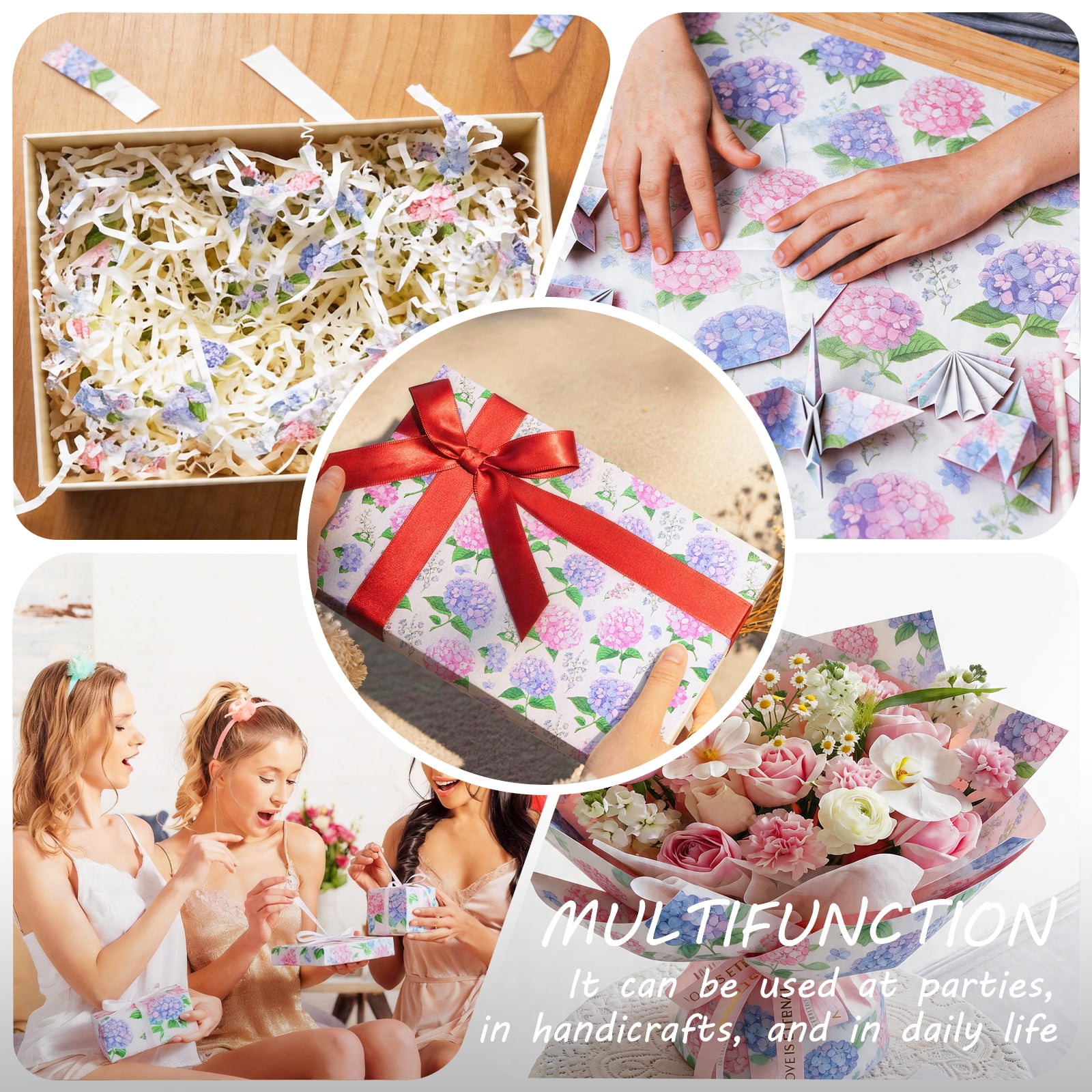200 Sheets Tissue Paper Vintage Wildflower for Gift Bags Birthday Party Flower Decoration 20x14 in