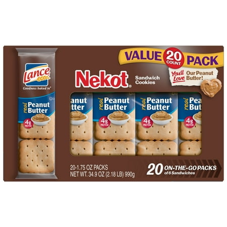 Lance Nekot Peanut Butter Cookie Sandwiches, Family Size 20