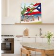 thumbnail image 5 of Canvas Wall Art Summer Beach Puerto Rico Flag Picture Modern Artwork Printed on Canvas - Oil Painting for Wall Decor - Stretched and Framed Ready to Hang(12" x 12"), 5 of 6