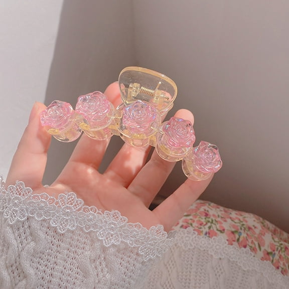 KAKOWELY 2Pcs Camellia Hair Clips for Women in Pink for Elegant Occasions