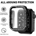 thumbnail image 4 of Compatible con Apple Watch Band 38 mm 40 mm 42 mm 44 mm con protector de pantalla para mujer, pulsera de joyería, correa de metal con 2 fundas brillantes para iWatch Series 6 5 4 3 2 1 Adepaton  WMZL-991-6, 4 of 7