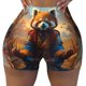 thumbnail image 2 of Balery Prairie Meditating Raccoon Pantalones cortos de entrenamiento estampados para mujer, sin costuras, ajustados, para gimnasio, yoga, correr, deportes, ejercicio activo, fitness.-Medium, 2 of 8