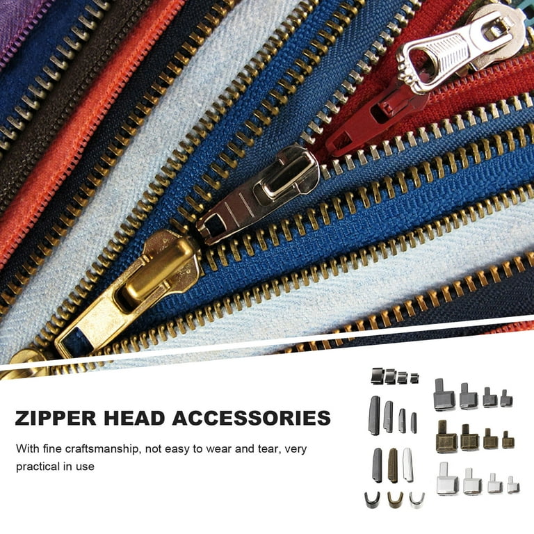 20Sets 3/5/8/10# Metal Zipper Stopper for Open-end Zippers Retainer Zip End  Lock Repair Kits Plug Buckles DIY Sewing Accessories