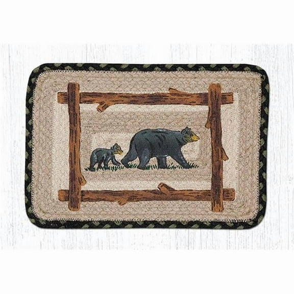 Capitol Importing  Mama & Baby Bear Oblong Table Accents Rug - Natural - 13 x 19 in.