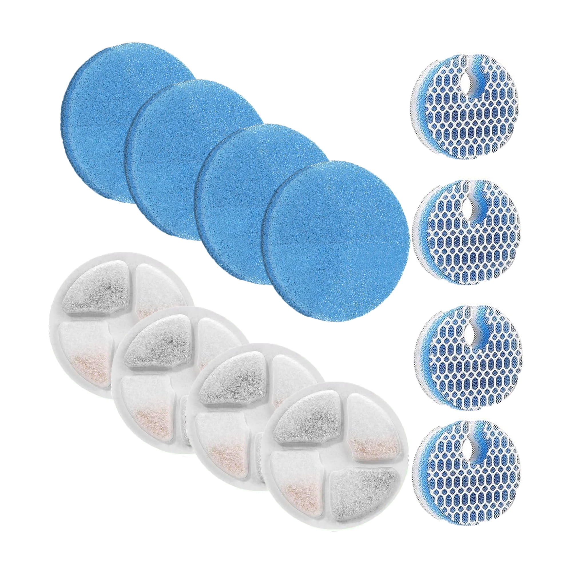 TropicAqua Cat Water Fountain Sponge Filters, Replacement Foam Filters Compatible with 67OZ/2L Stainless Steel Pet Dog Drinking Fountain (12 Set)