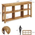 thumbnail image 2 of Tribesigns 63-Inch Solid Wood Console Sofa Table, 3-Tier Narrow Farmhouse Entryway Table with 6 Storage Cubes for Living Room, Hallway, Brown, 2 of 9