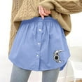thumbnail image 3 of Gibobby Falda de tul Minifalda interior para mujer, falda inferior, falda de extensión de camisa de barrido con botones, extensión de camisa, parte superior inferior(Azul, S), 3 of 4