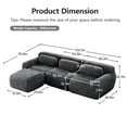 thumbnail image 2 of 114.7”Boneless Cloud Couches, Soft Fluffy Plush Fabric, Modular Sectional L Shaped Sofa Couch with Ottoman, 3-Seater Dark Gray Couches, Comfy Sofa for Living Room, 2 of 9