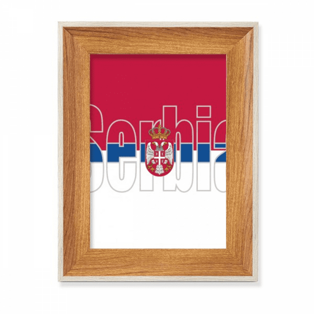 Serbia Country Flag Name Desktop Wooden Photo Frame Display Picture Art Painting Multiple Sets