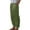 Green, variant on Conairie White Linen Pants Women Wide Leg Elastic Waisted Casual Palazzo Pants Solid Relaxed Fit Summer Beach Trousers With Pockets XXXL