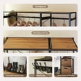 thumbnail image 4 of Acacia Wood Garment Racks with Shelves 2 Wicker Drawers and 4 Hooks Heavy Duty Closet Organizer for Hanging Clothes, Freestanding Closet Wardrobe Rack, Vintage Brown, 4 of 10