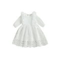 thumbnail image 1 of EYIIYE Robe de Fête pour Filles Tout-Petits, Robe à Manches Longues, Robe à Col Rond, Robe de Fée, Patchwork de Plumes, Robe d'Automne, Robe Décontractée Douce et Mignonne, 1 of 9