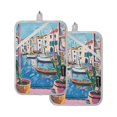 thumbnail image 7 of Yayeee Pot Holders Kitchen Heat Resistant with Pocket 7"x9.8" Cotton Oven Cooking Hot Pads, Blue Plants Window, 7 of 7