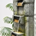 thumbnail image 3 of Water Fountain Outdoor Modern Waterfalls Garden Fountains with Lights for Garden, Patio, Backyard, Deck, Porch and Home Art Decor, 3 of 8