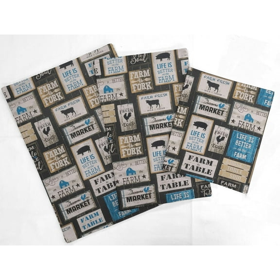 Farm To Table Countertop Appliance Slider Mats by Penny's Needful Things (Blue) 3-Pack