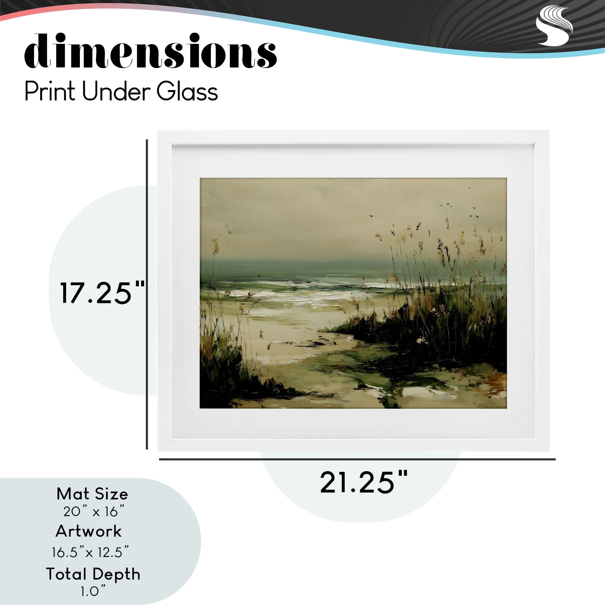 Stupell Industries Sea Oats on the Beach White Framed Print Under Glass, design by Franklyn Gregory