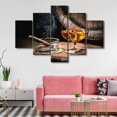 thumbnail image 4 of TISHIRON 5PCS Framed Whiskey Theme Canvas Wall Art Set,50"x24" Ice Whiskey and Cigar Oak Barrel Wall Canvas Art Decor, 4 of 7