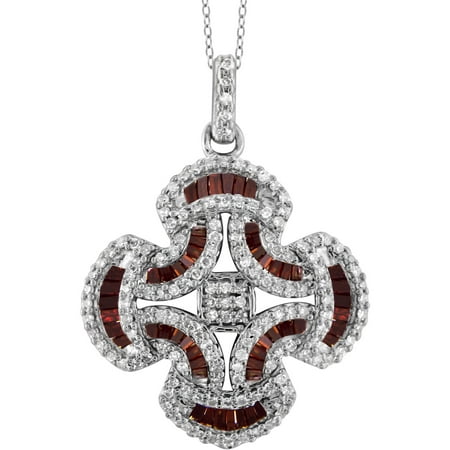 JewelersClub 3/4 Carat T.W. Red and White Diamond Sterling Silver Pendant