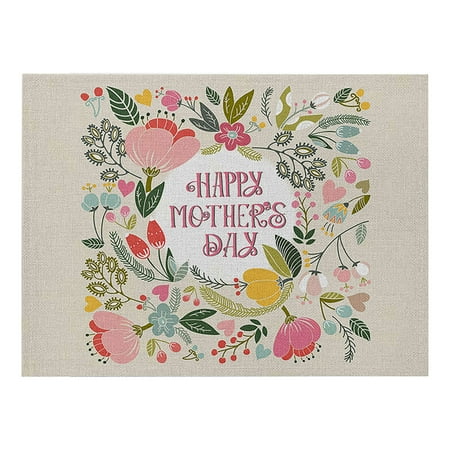 

2022 Kitchen Mother S Day Cotton And Linen Placemat Love Series Non-Slip Insulation