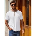 thumbnail image 6 of COOFANDY Mens Henley Shirts Short Sleeve Casual Button T-Shirts Slim Fit Tee Shirts Summer Vintage T Shirts with Pocket, 6 of 10