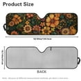 thumbnail image 7 of Uorisanigo Windshield Sun Shade Compatible with 2018-2023 Jeep Wrangler JL 4XE Gladiator JT, Front Window Vintage Floral Print Sunshade Sun Blocker Protection Cover with Storage Bag, 7 of 7