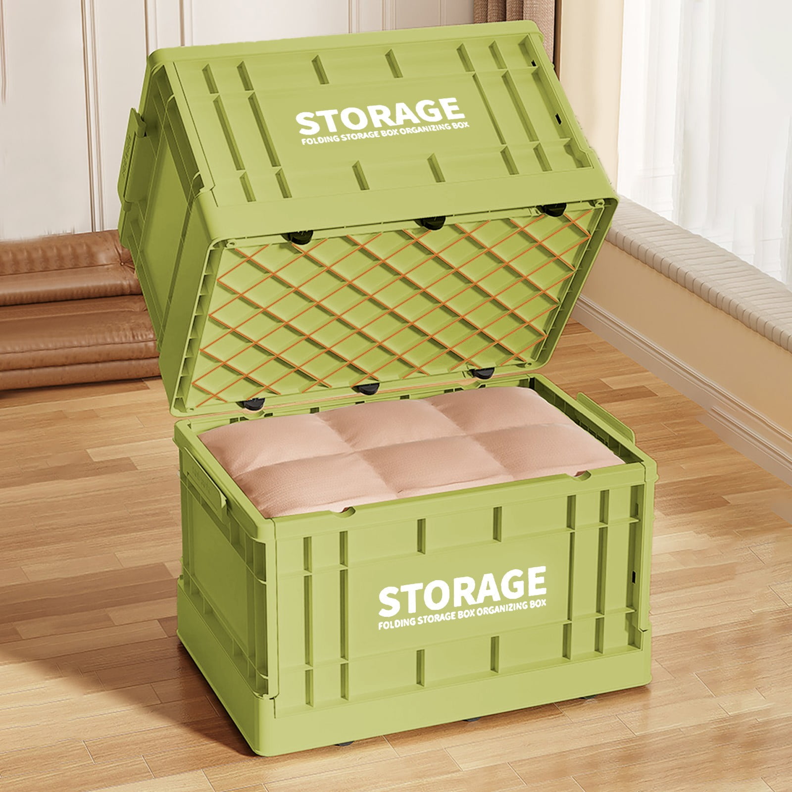 Organization and Storage - Large Clothes Storage Box Foldable Plastic Organizer Bin Home Wardrobe Storage Container Toy And Garment Storage Box Storage Trunks