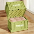 thumbnail image 6 of Hglyxoae Large Clothes Storage Box Foldable Plastic Organizer Home Wardrobe Storage Container Toy And Garment Storage Box(Green), 6 of 8