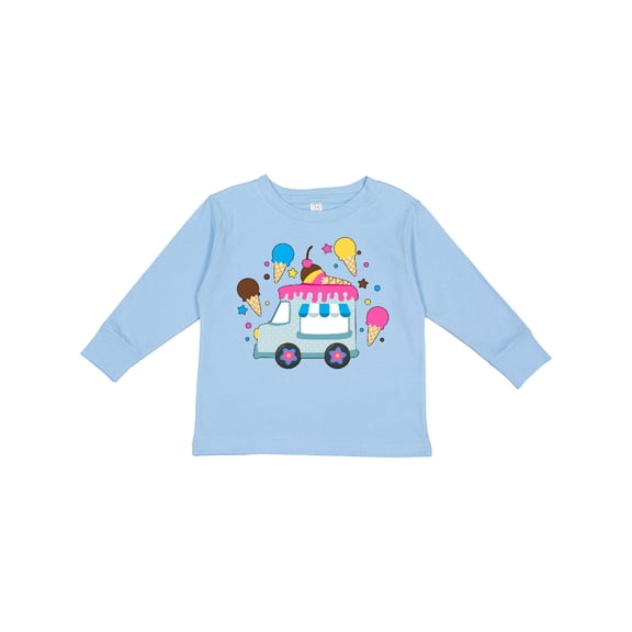 Inktastic Ice Cream Truck with Ice Cream Cones Boys or Girls Long Sleeve Toddler T-Shirt