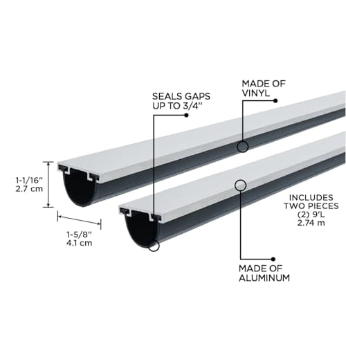 M-D Building Products 87668 18-Feet Universal Aluminum and Vinyl Garage Door Bottom, Black