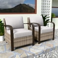 thumbnail image 6 of EAGLE PEAK Coastal Vista Outdoor Patio Ratten Wicker Lounge Chair With Beige Cushion(2 pack), 6 of 7