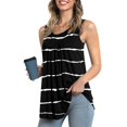 thumbnail image 2 of Gibobby Verano para mujer sin mangas con cuello redondo con estampado floral Camis Tank Tops Loose Flowy Cute Túnica plisada Chaleco(Negro,M), 2 of 5