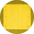 thumbnail image 1 of Ahgly Company Indoor Round Abstract Yellow Contemporary Area Rugs, 7' Round, 1 of 4