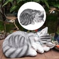 thumbnail image 4 of Estatuas de gatos CUTICAT Decoración de jardín Escultura de gato durmiente Gris, 4 of 7
