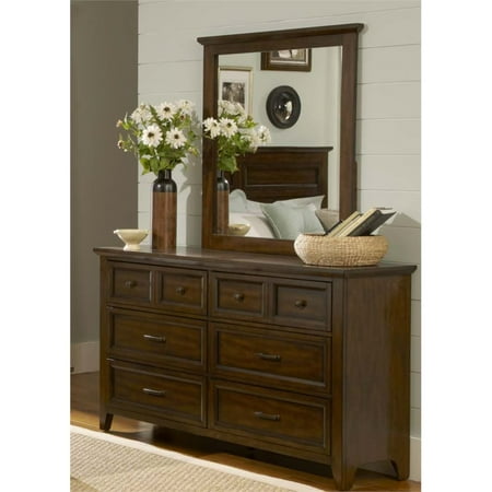 Liberty Furniture Laurel Creek Dresser and Mirror Set in Cinnamon