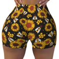 thumbnail image 2 of Susaid Sunflowers And Bww Print Intensify Workout Shorts for Women Seamless Scrunch Short Gym Yoga Running Sport Active Exercise Fitness Shorts-Medium, 2 of 8