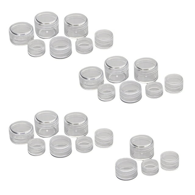 Vogacara 25 uds 5g/10g tarros cosméticos botellas recargables resistentes al desgaste con tapas transparentes Mini dispensador de maquillaje ligero Cuentagotas de vidrio y botellas Transparente 5g Vogacara CE015528-01