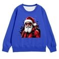 thumbnail image 1 of PMVFHDE Chandail à Capuchon et Chandails en Molleton pour Filles Imprimé Manches Longues Col Rond avec Poche Chandail Confortable Doux Décontracté pour Enfants Saison des Fêtes Bleu, 6-12 Mois, 1 of 4