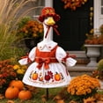 thumbnail image 6 of AZXY Thanksgiving Porch Goose Outfit, 23 Inch Lawn Goose Costume with Pilgrim Hat & Pumpkin Turkey Print Dress, Goose Clothes for Cement Plastic Goose Statue, Outdoor Yard Patio Fall Garden Decor, 6 of 7