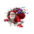 thumbnail image 2 of Christmas Creative Wall Sticker - Large 3D Santa Claus Wall Decals, Removable Winter Holiday Xmas Break Through Walls Decor, for Window Refrigerator Decorations, 2 of 6