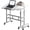 White, variant on Mobile Standing Desk with Adjustable Height – Large Workspace and Charging Station – Rolling, Locking Casters – Light walnut