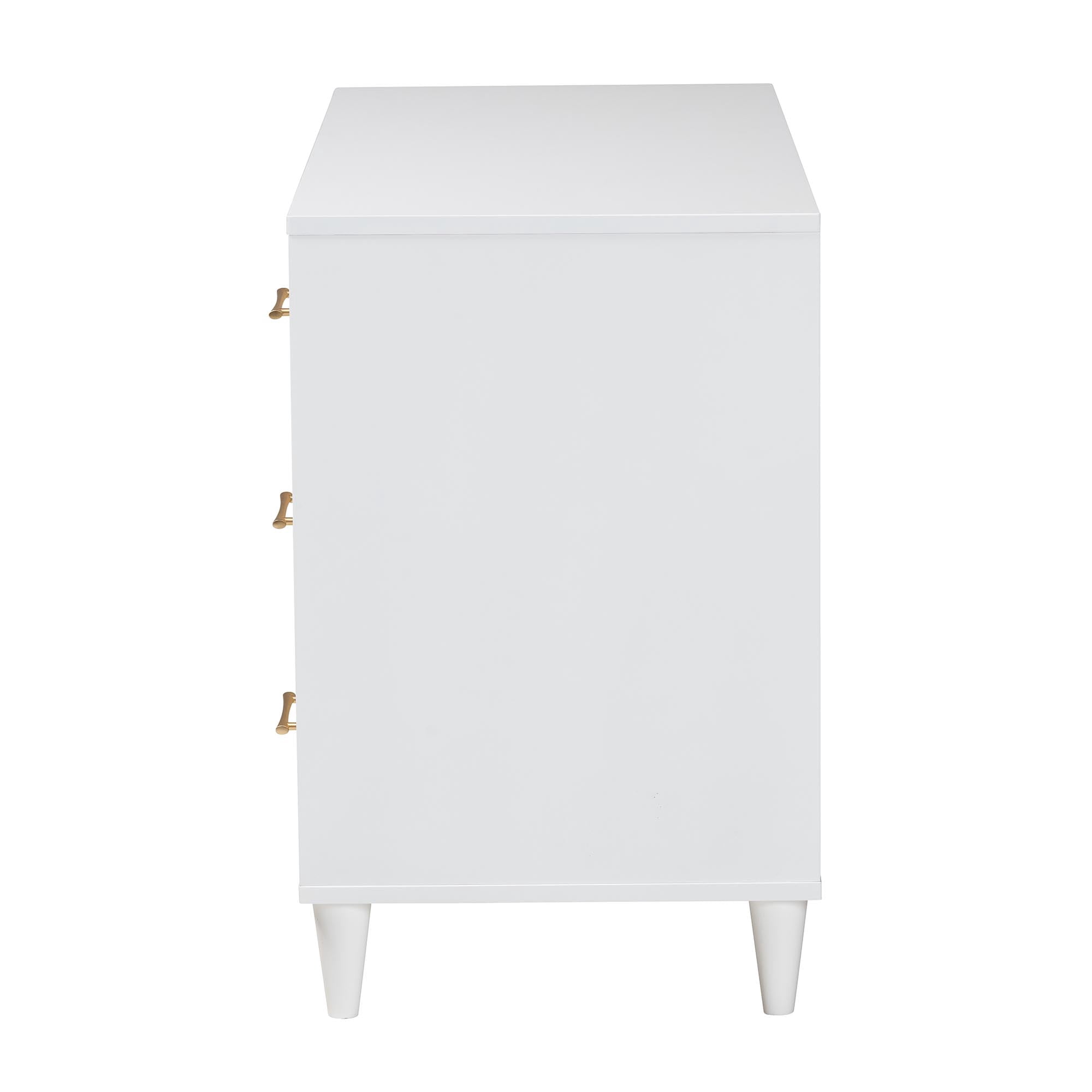 Baxton Studio Louetta Coastal Dresser, 6-Drawer, White