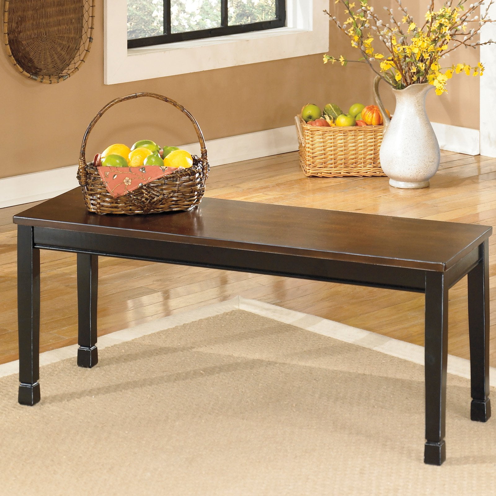 Signature Design by Ashley Owingsville Large Dining Room Bench, Black