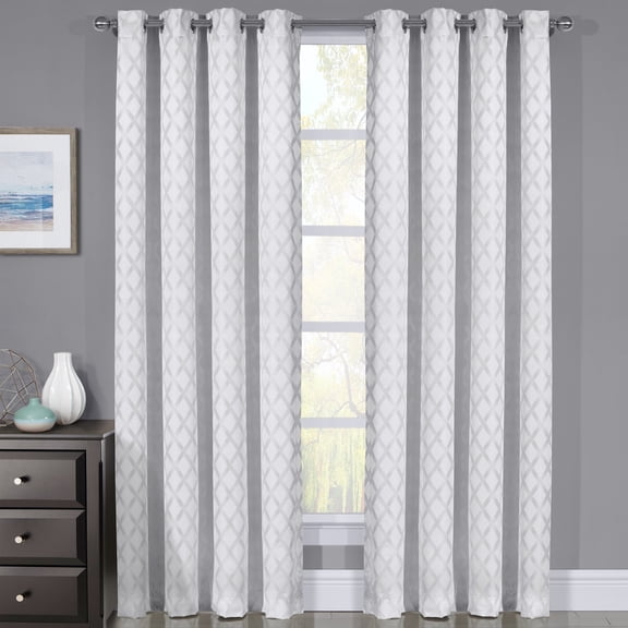 Rosaline 100% Blackout Wide Curtain Panels -Thermal Insulated (Set of 2 Panels)