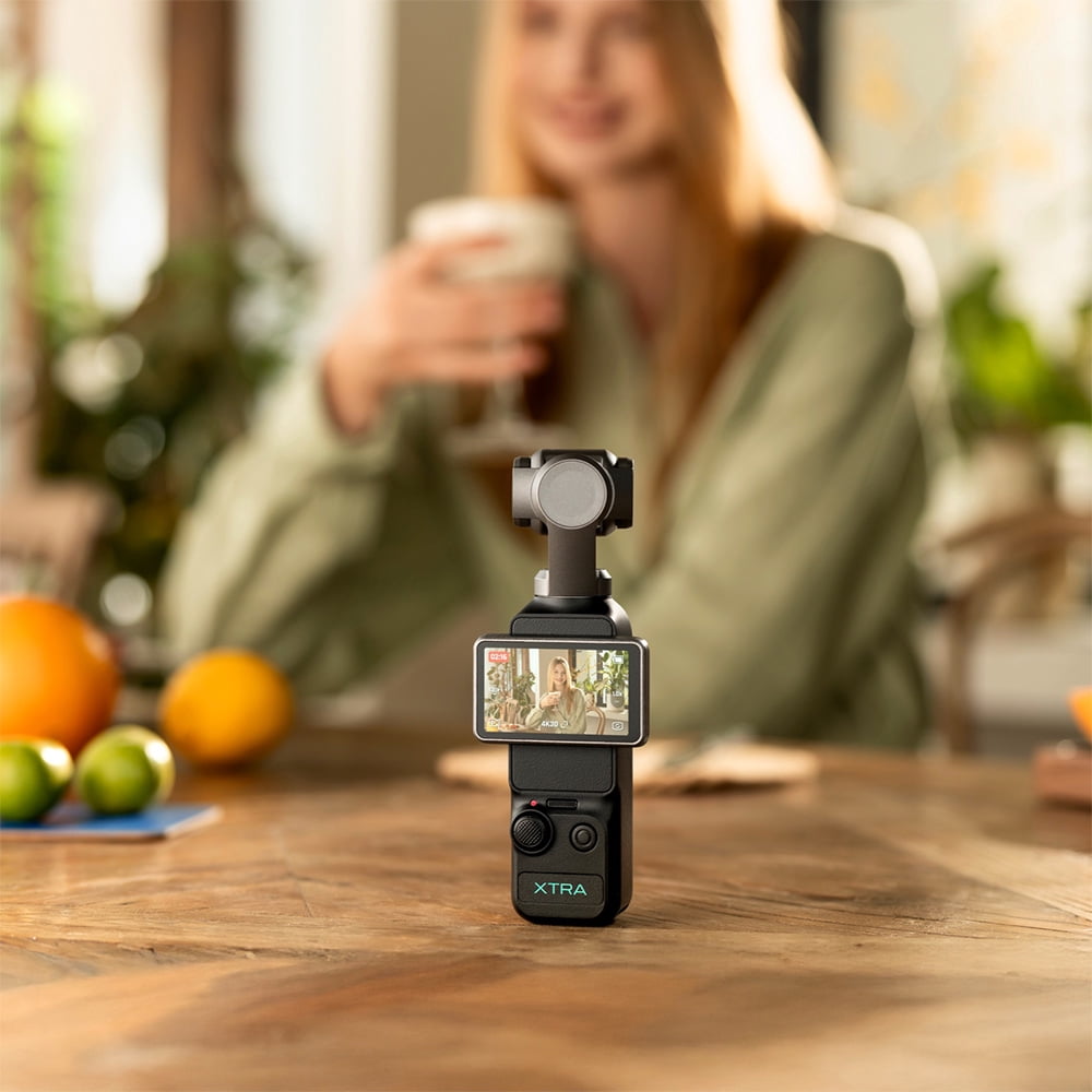 Xtra Muse Pocket Gimbal Camera, 1-Inch Sensor 4K/60fps Vlogging Camera, 3-Axis Mechanical Stabilization, AI Subject Tracking, 2" Touch Screen, True Vertical Video Creator Camera for TikTok & YouTube