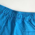 thumbnail image 4 of Mgmyaa Mens Cotton Knit Athletic Gym Shorts Drawstring Elastic Waist Work Out Jogger Shorts Blue L, 4 of 5