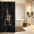 thumbnail image 3 of Manfei Leopard Print Initial A Shower Curtain 72Wx72L,Dreamy Bow Bathroom Curtain,Black Brown, 3 of 5