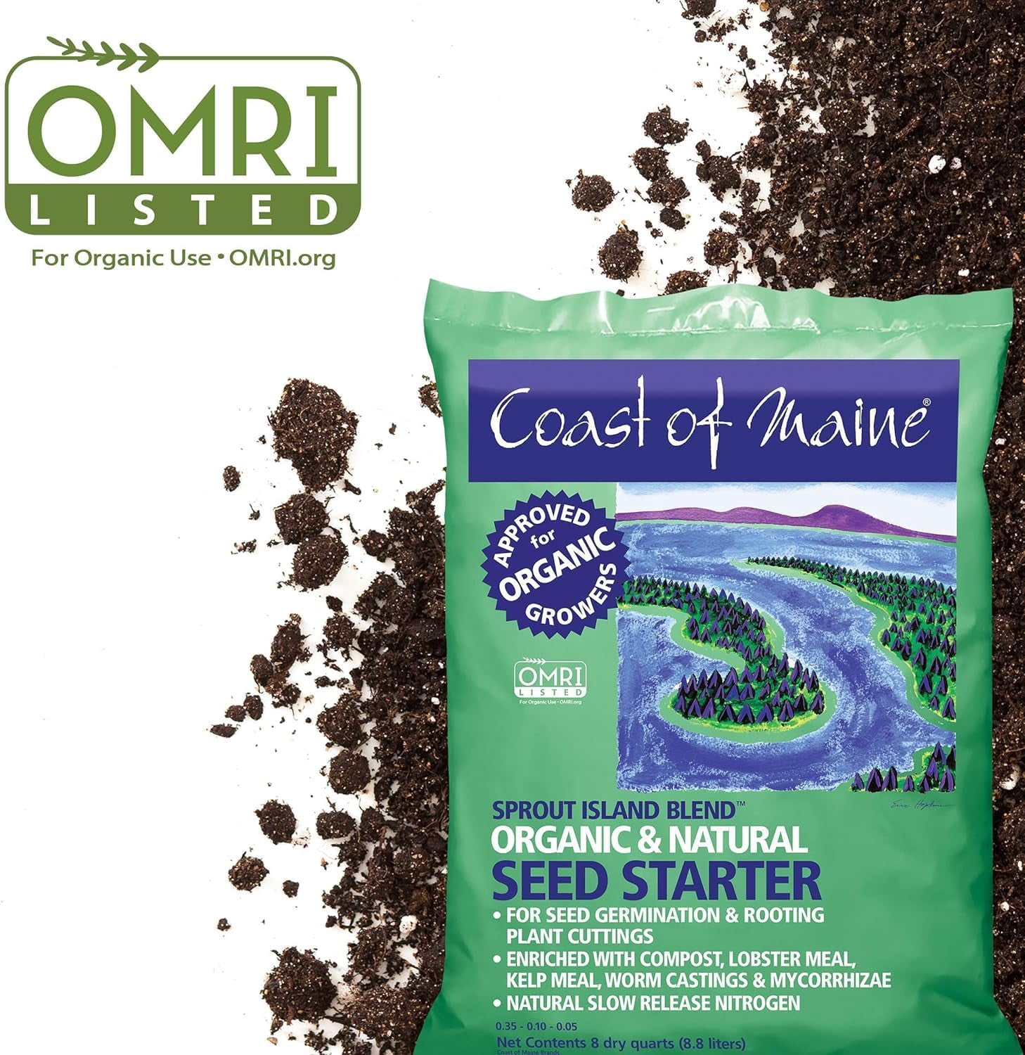 6-pack Coast Of Maine Sprout Island Blend Seed Starter - Organic, Natural - 6 Pack, 8 Qt — Residential Use, Standard Application