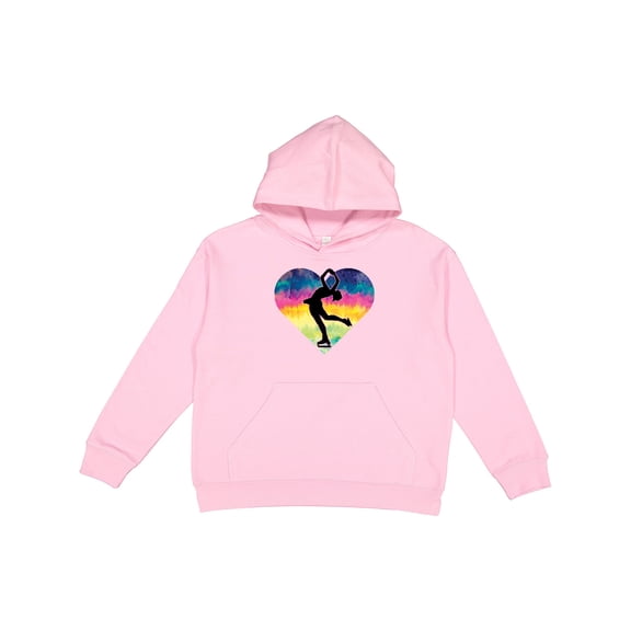 Inktastic Ice Skating Watercolor Heart Girls Youth Hoodie Sweatshirt