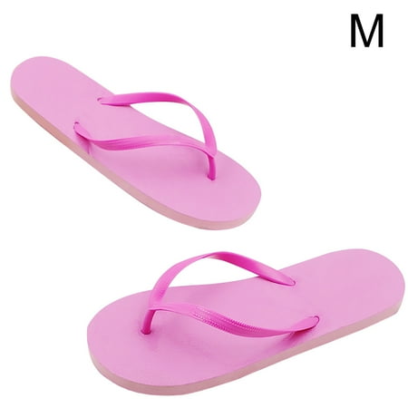 

1 Pair Women for Flip Flop Summer Beach Pool Party Non- for slip Slipper Girl Open Toe Flat Sandal Pink M