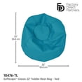 thumbnail image 2 of SoftScape Classic 22" Junior Bean Bag Chair, Furniture for Kids, Perfect for Reading, Playing Video Games or Relaxing, Alternative Seating for Classrooms, Daycares, Libraries or Home - Teal, 2 of 5